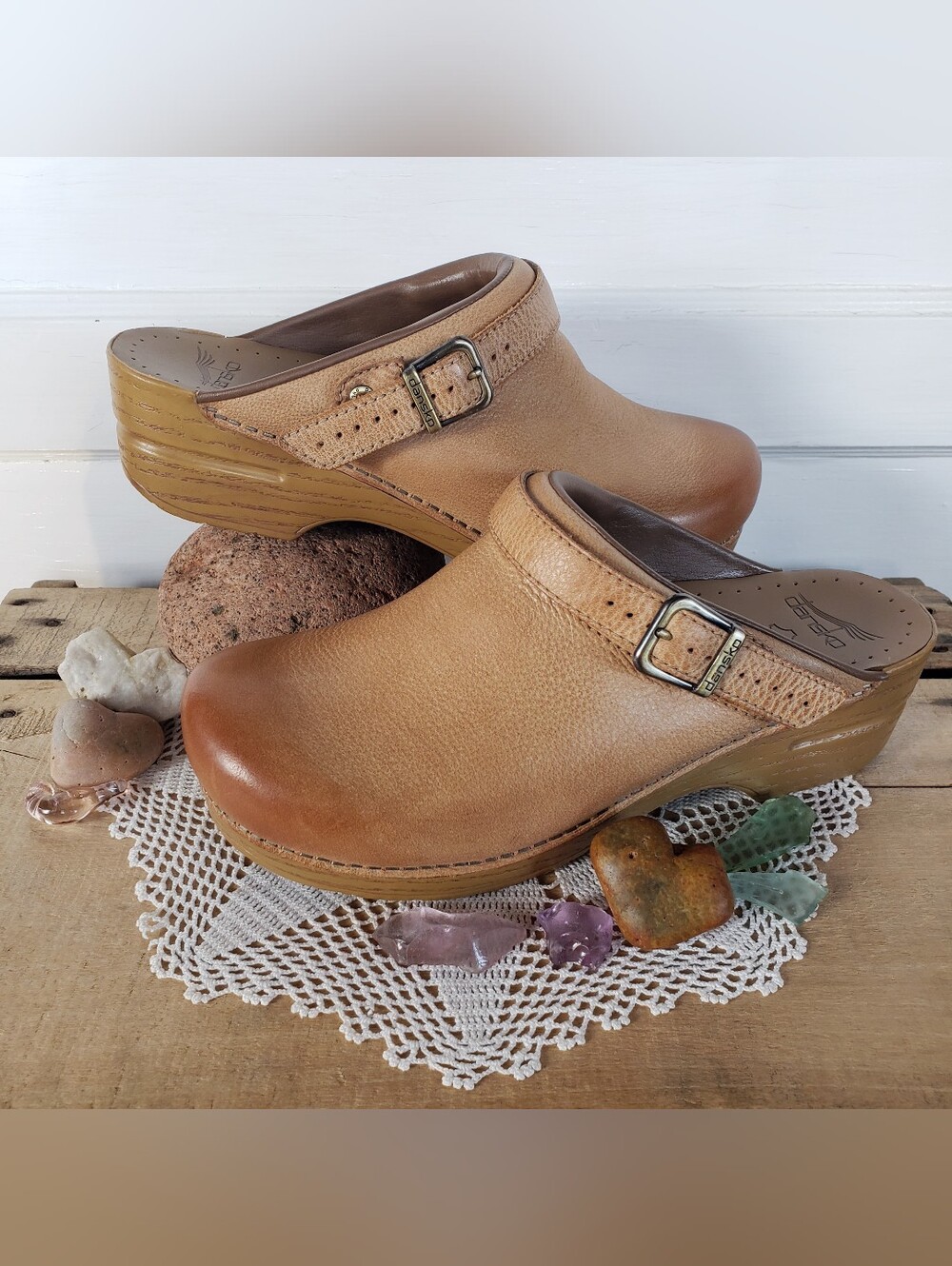Dansko Pro Honey Ingrid Clog Swivel Strap Slingback Buckle Boho Coastal Prairie♡